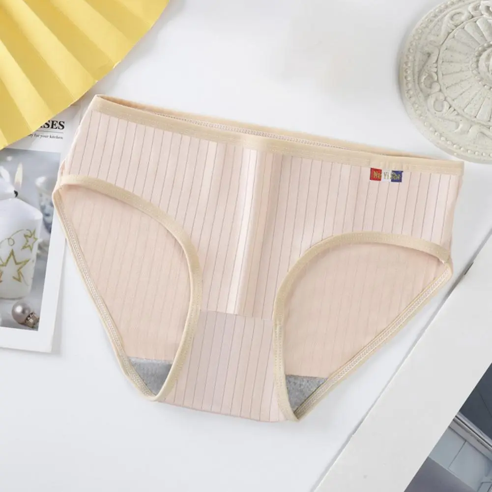 2025 Stretchy Ribbed Women Briefs Mid-rise Elastic Waistband Cotton Crotch Women Briefs Soft Solid Color Ribbed Sexy Panties