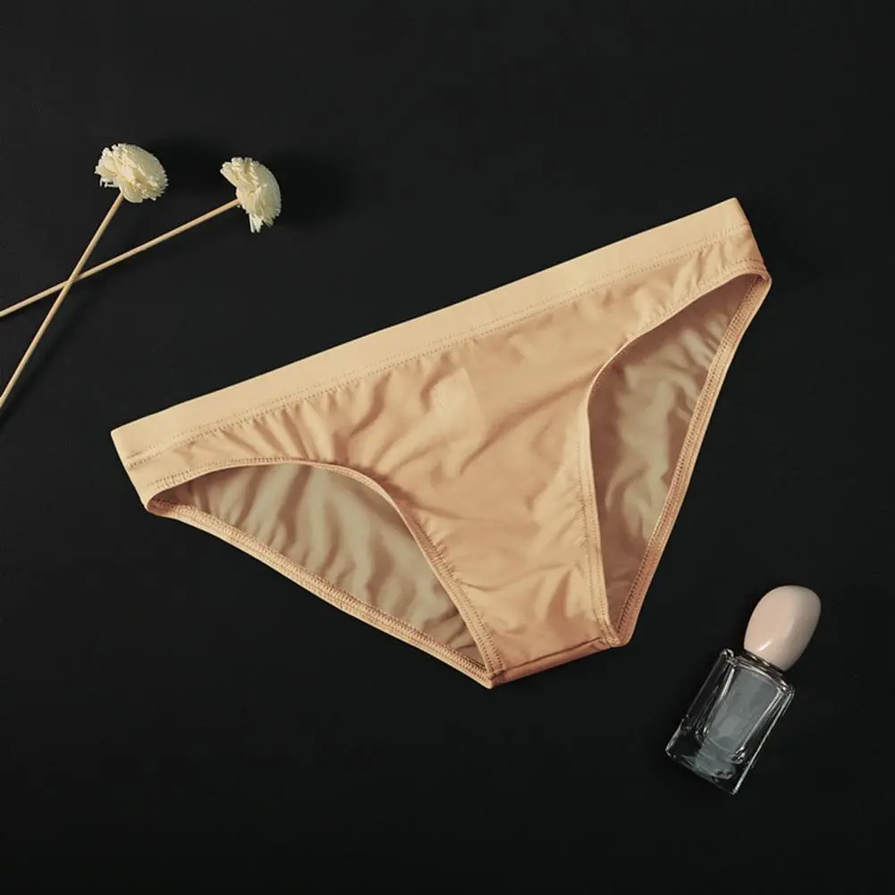 2025 Men Briefs Stretchy Breathable Comfortable Soft See Through Ice Silk Sexy Low Waist Panties Male Ice Silk Low Waist Briefs