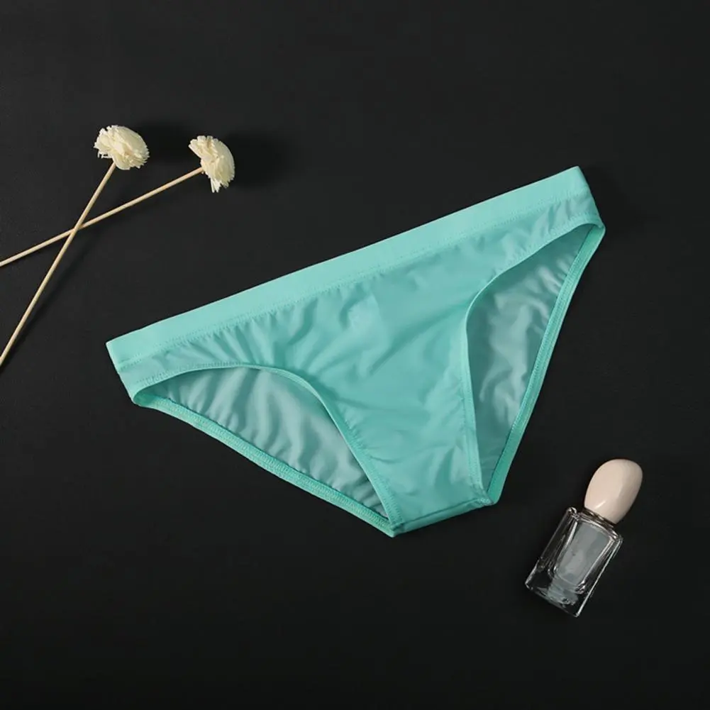 2025 Men Briefs Stretchy Breathable Comfortable Soft See Through Ice Silk Sexy Low Waist Panties Male Ice Silk Low Waist Briefs
