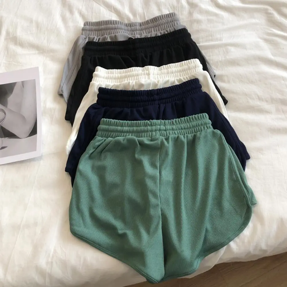 Loose Women Shorts 2025 High Waist Breathable Drawstring Elastic Waist Summer Shorts Korean Style Sports Running Yoga Shorts