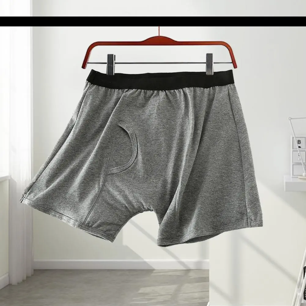 Men Underwear High Elasticity Briefs Elderly Men's Anti-leakage Boxer Briefs with Urine-proof Pads for Bedridden Patients
