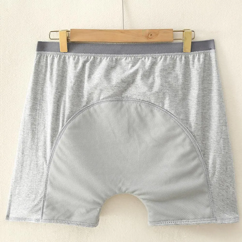 Men Underwear High Elasticity Briefs Elderly Men's Anti-leakage Boxer Briefs with Urine-proof Pads for Bedridden Patients