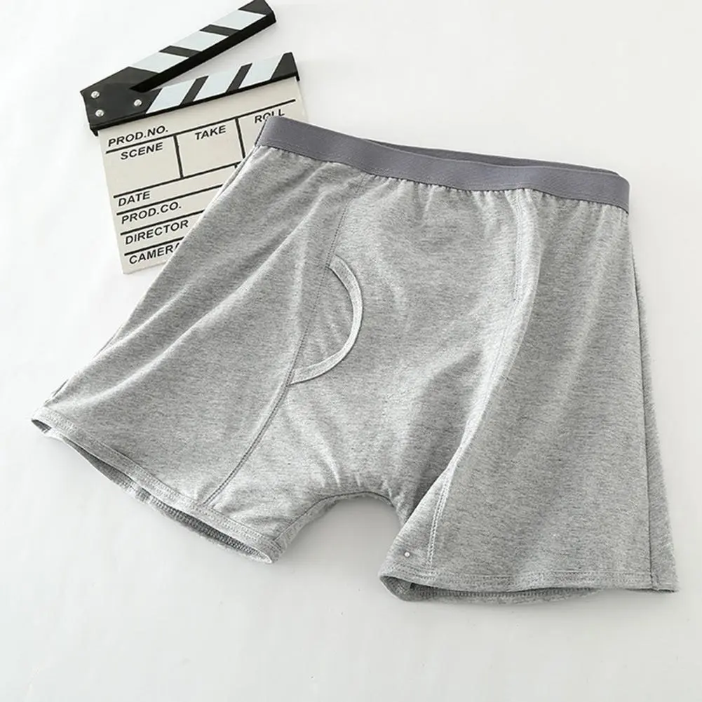 Men Underwear High Elasticity Briefs Elderly Men's Anti-leakage Boxer Briefs with Urine-proof Pads for Bedridden Patients
