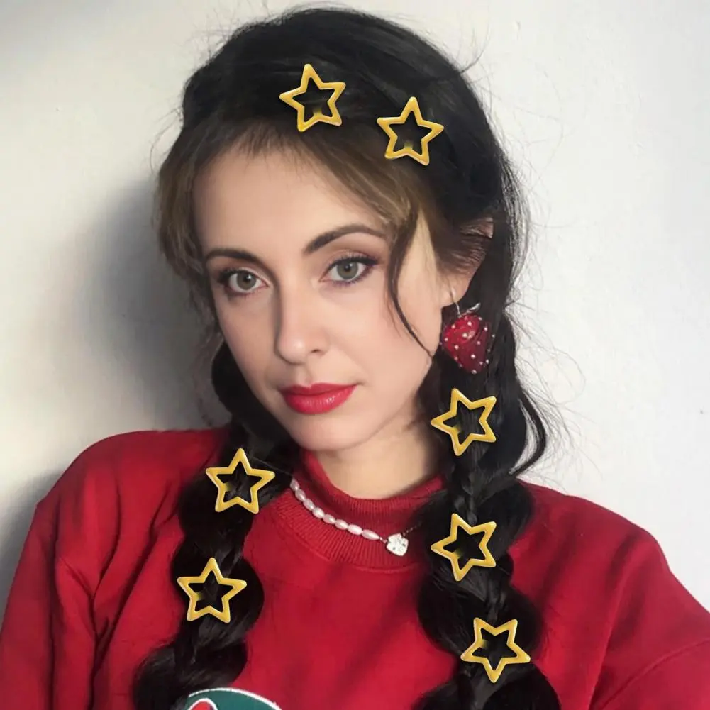 Grey Star Hair Clips Non-fading Hairpins Set of 10 Star Shape Metal Hair Clips for Girls Teens Adults Hair for Women for Ages