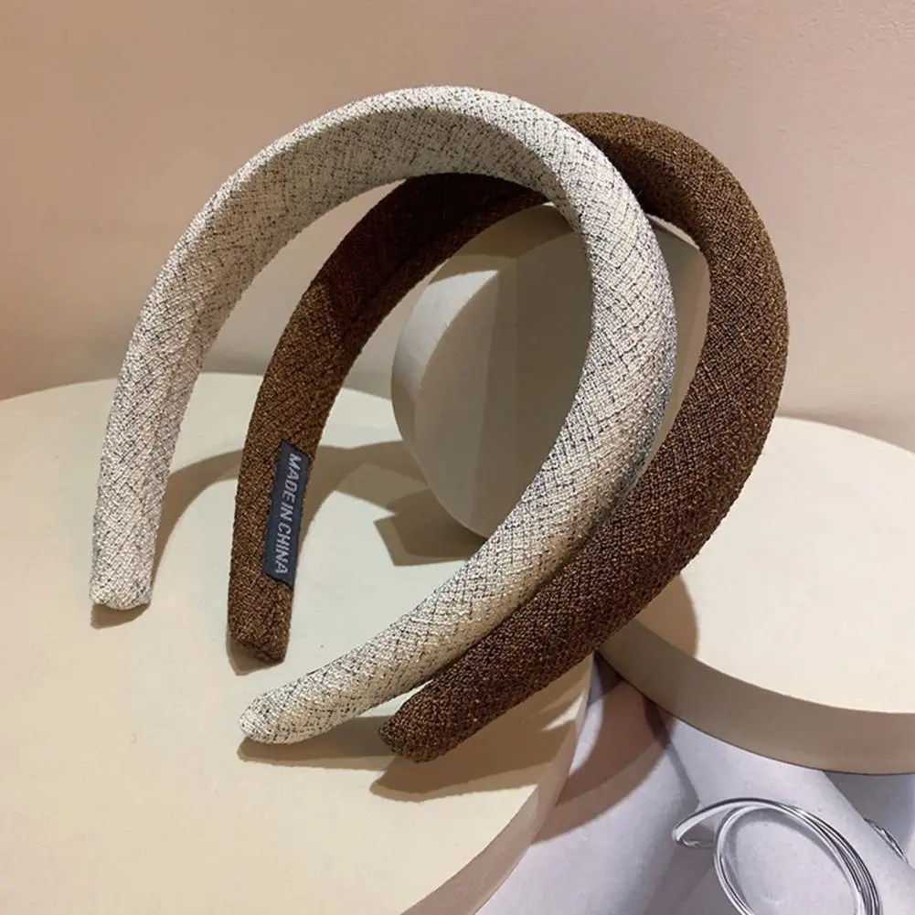 Sweet Temperament Hair Hoop Women Hair Hoop Chic Retro Wide Headband with Heightened Sponge Stylish Hair Decor for Girls Women