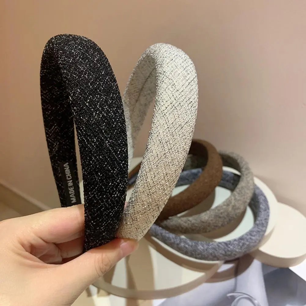 Sweet Temperament Hair Hoop Women Hair Hoop Chic Retro Wide Headband with Heightened Sponge Stylish Hair Decor for Girls Women