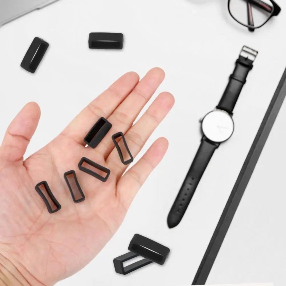 4Pcs 12/14/16/18/20/22/24/26MM Silicone Watch Strap Loop Wristwatch Band Keeper Retainer Loop Smartwatch Fastener Ring 2025