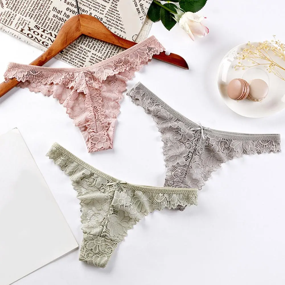 Women Briefs Hollow Low Waist Women Sexy G String Thong Women Sexy Lace G-strings Soft Texture Elastic Female Undershorts
