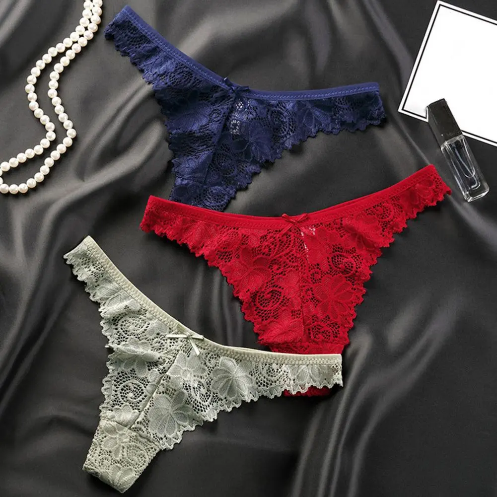 Women Briefs Hollow Low Waist Women Sexy G String Thong Women Sexy Lace G-strings Soft Texture Elastic Female Undershorts