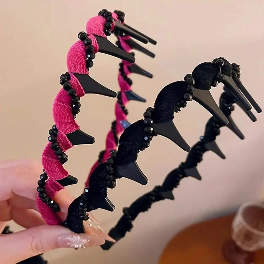Bridal Hair Accessory High Skull Rhinestone Hairband Elegant Rhinestone Hairband Set for Women Vintage Bridal Hair for Girls