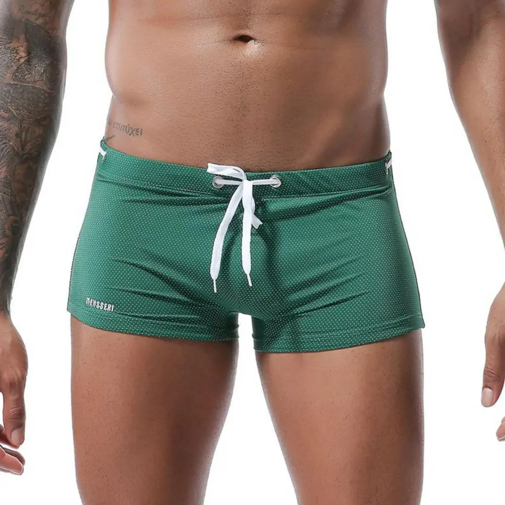 Men's Swim Trunks Beach Shorts Waist Tie Swimsuit Sports Surf Shorts Low Waisted Board Shorts Bathing Suit Men Swim Boxers