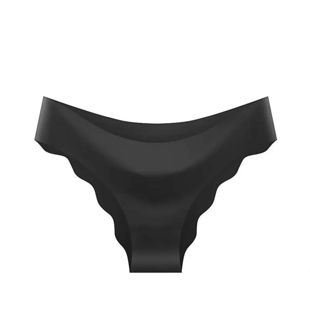 Women Thong Women 8 Pcs Ice Silk Hipster Panties Set for Women No Show Wave Edge Triangle Briefs Solid Color One-piece Kit