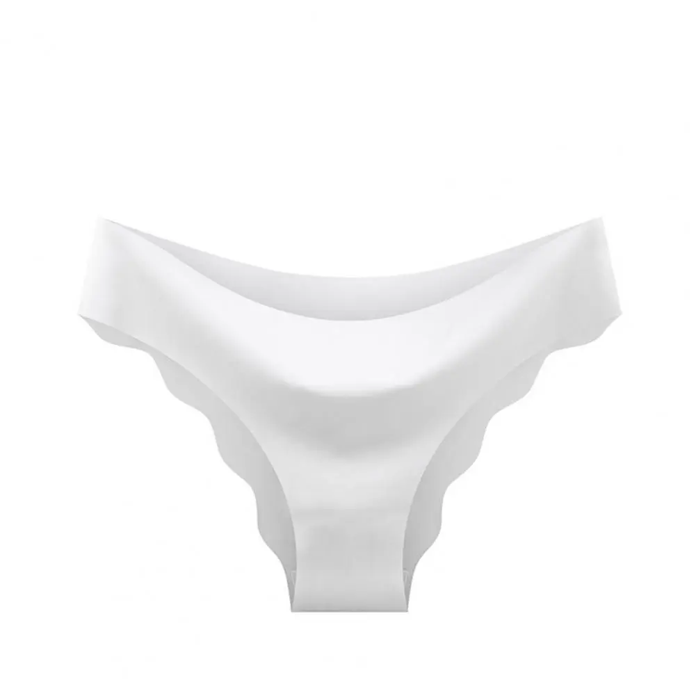 Women Thong Women 8 Pcs Ice Silk Hipster Panties Set for Women No Show Wave Edge Triangle Briefs Solid Color One-piece Kit