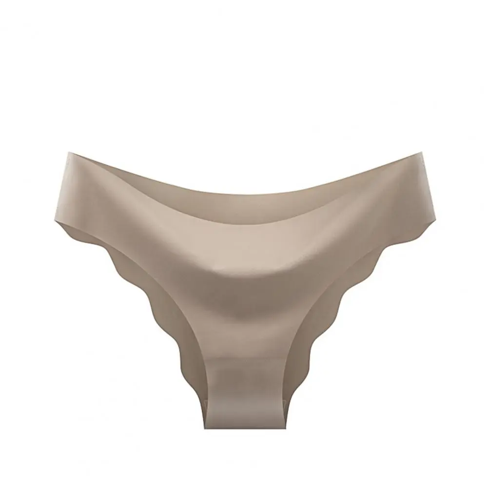 Women Thong Women 8 Pcs Ice Silk Hipster Panties Set for Women No Show Wave Edge Triangle Briefs Solid Color One-piece Kit