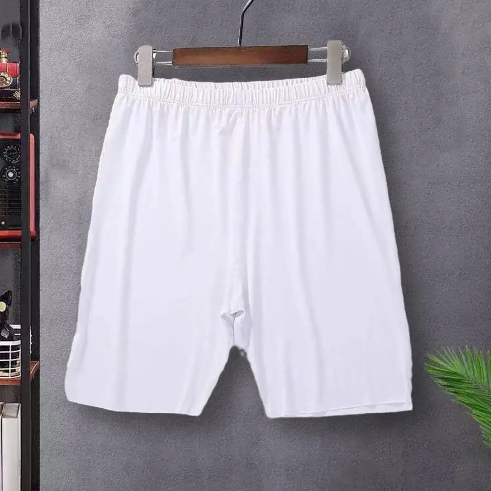 Ice Silk Men Shorts Pajama Shorts Elastic Waist Silky Homewear Pants Plus Size Men Pajama Shorts Pants Summer Men Sleep Bottoms