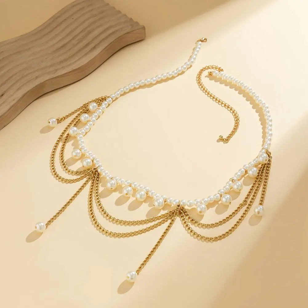 2025 Women Waist Belt Waist Belt Chic Waist Chain Heart Pendant Tassel Detail Multi Layer Geometric Pattern Belt for Nightclubs