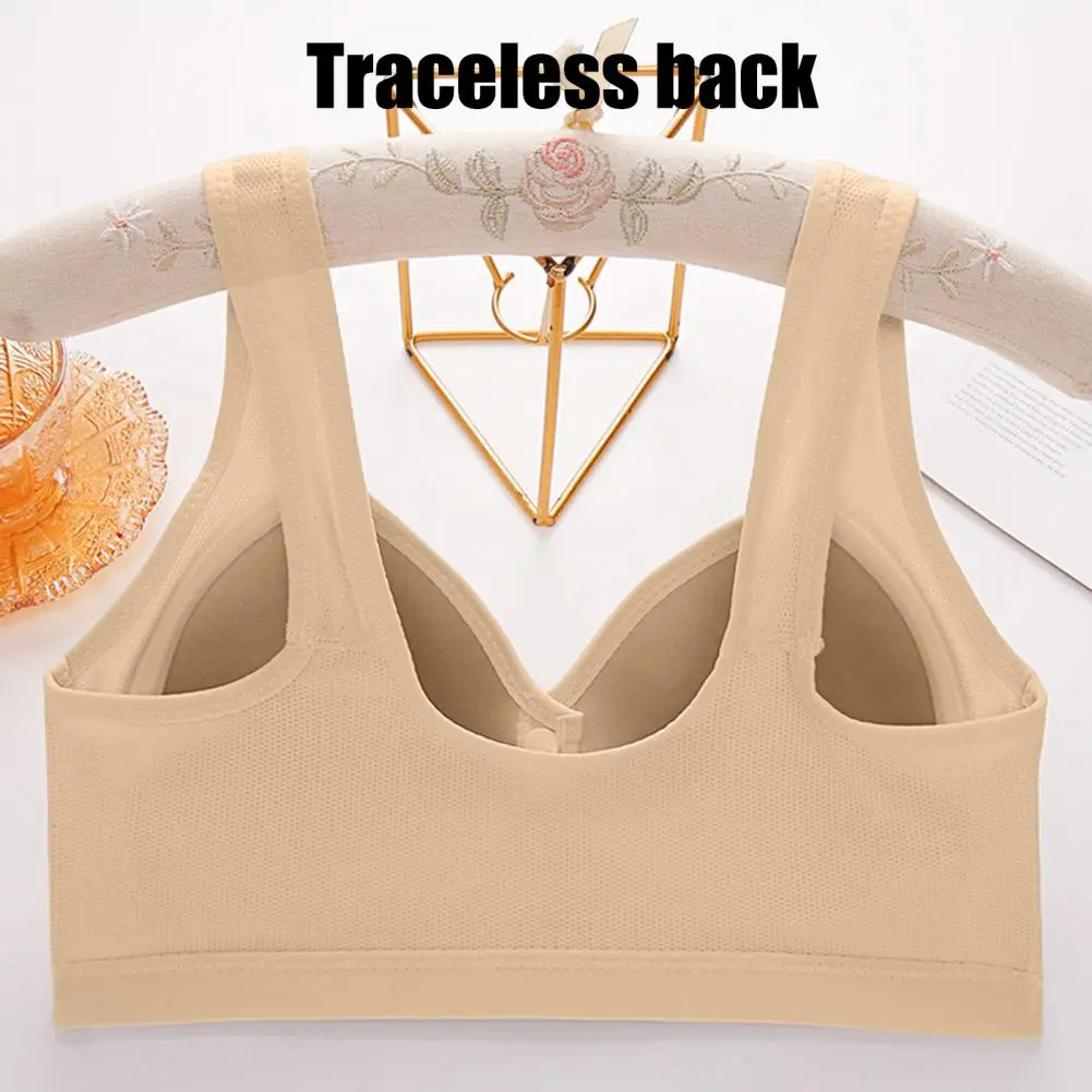Vest-style Bra 2025 Women Bra Supportive Plus Size Front Closure Bra for Women Wireless Closing Full Coverage Bralette Senior