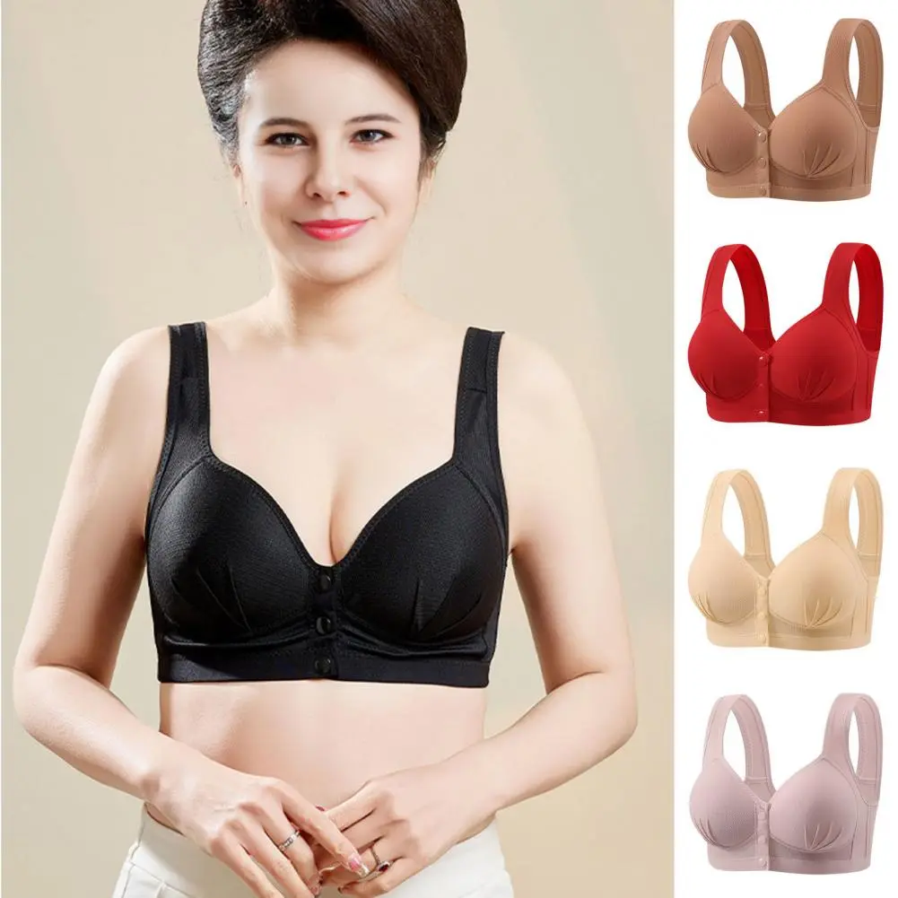 Vest-style Bra 2025 Women Bra Supportive Plus Size Front Closure Bra for Women Wireless Closing Full Coverage Bralette Senior