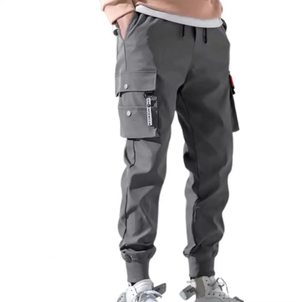 2025 New Summer Men Pants Hip Hop Harem Joggers Pants Male Trousers Mens Solid Multi-pocket Cargo Pants Skinny Fit Sweatpants