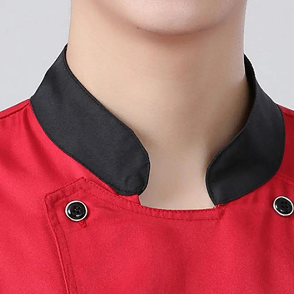Chef Shirt Men Ladies Chef Shirt Jacket Stand Collar Long Sleeves Pockets Embroidery Chef Top Breathable Work Uniform Jacket