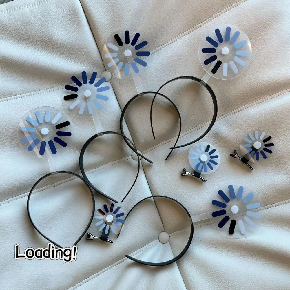 Versatile Headband Headband Elastic Hair Hoop with Spin-load Design for School Uniforms Parties Loading Icon Hairpin for Stylish