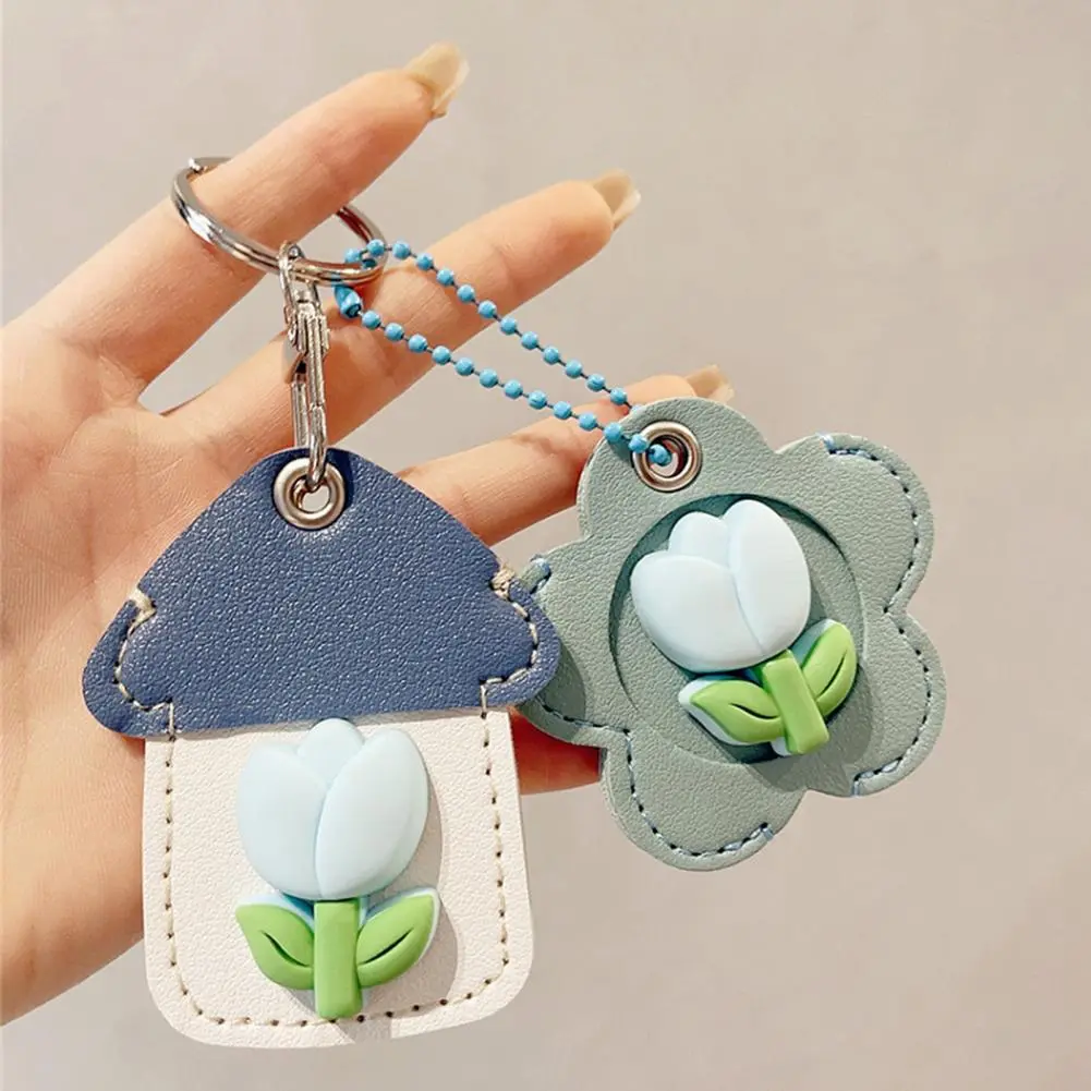 Tulip Keychain Flower-shaped Keychain Jewelry Elegant Tulip Key Holder Flower Keychain Set for Women Girls Faux for Backpack