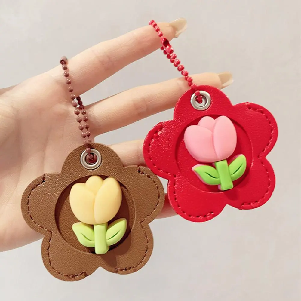 Tulip Keychain Flower-shaped Keychain Jewelry Elegant Tulip Key Holder Flower Keychain Set for Women Girls Faux for Backpack