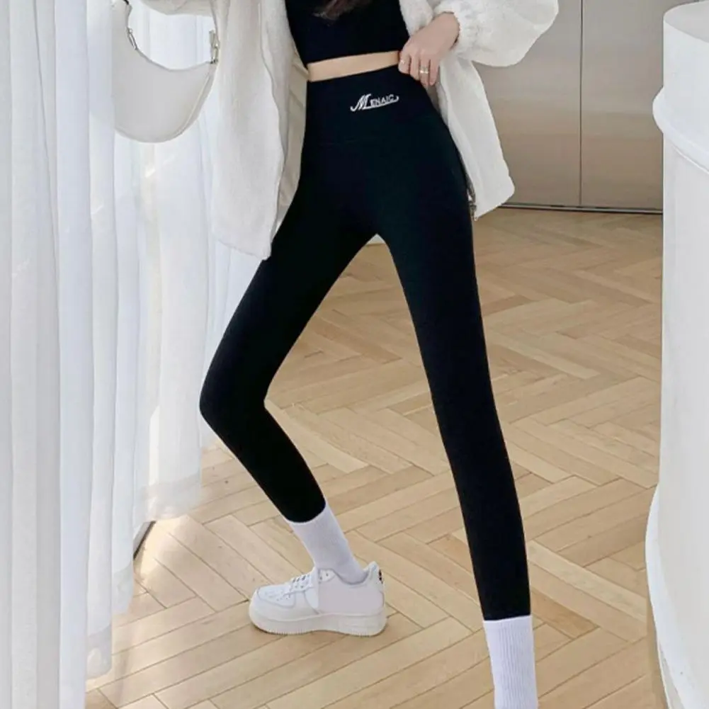 Skinny Long Pants Women Winter Leggings Winter Women's High Waist Leggings Elastic Skinny Pants with Thick Fleece for Cold