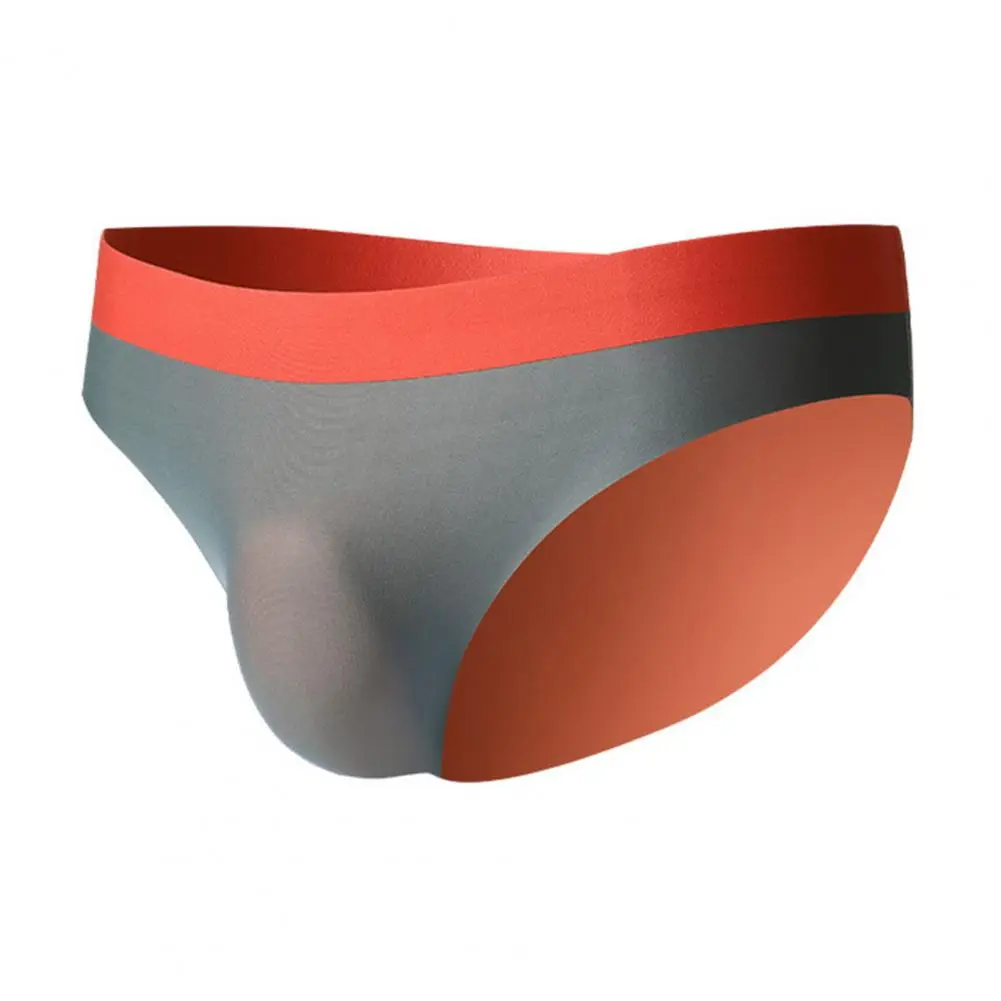 Seamless Thin Panties Men Briefs Men's Mid-rise Breathable Underwear with 3d U-convex Cut for Daily Wear Elastic Waist Seamless