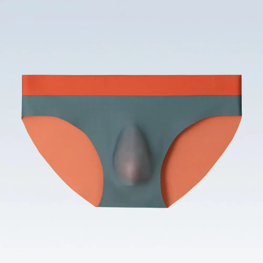 Seamless Thin Panties Men Briefs Men's Mid-rise Breathable Underwear with 3d U-convex Cut for Daily Wear Elastic Waist Seamless