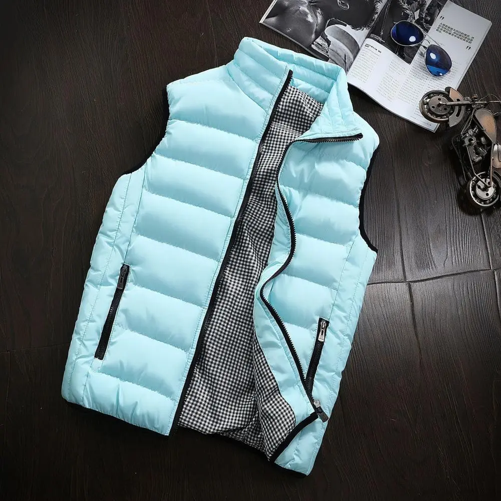 Men Vest Jacket Winter Warm Sleeveless Jackets Waterproof Stand-up Collar Zipper Coat Autumn Casual Waistcoat Male Vest Coat