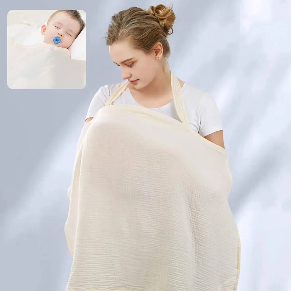 Nursing Poncho Breastfeeding Cover Adjustable Lightweight Nursing Aprons for Breastfeeding Breathable Privacy Coverage Scarf