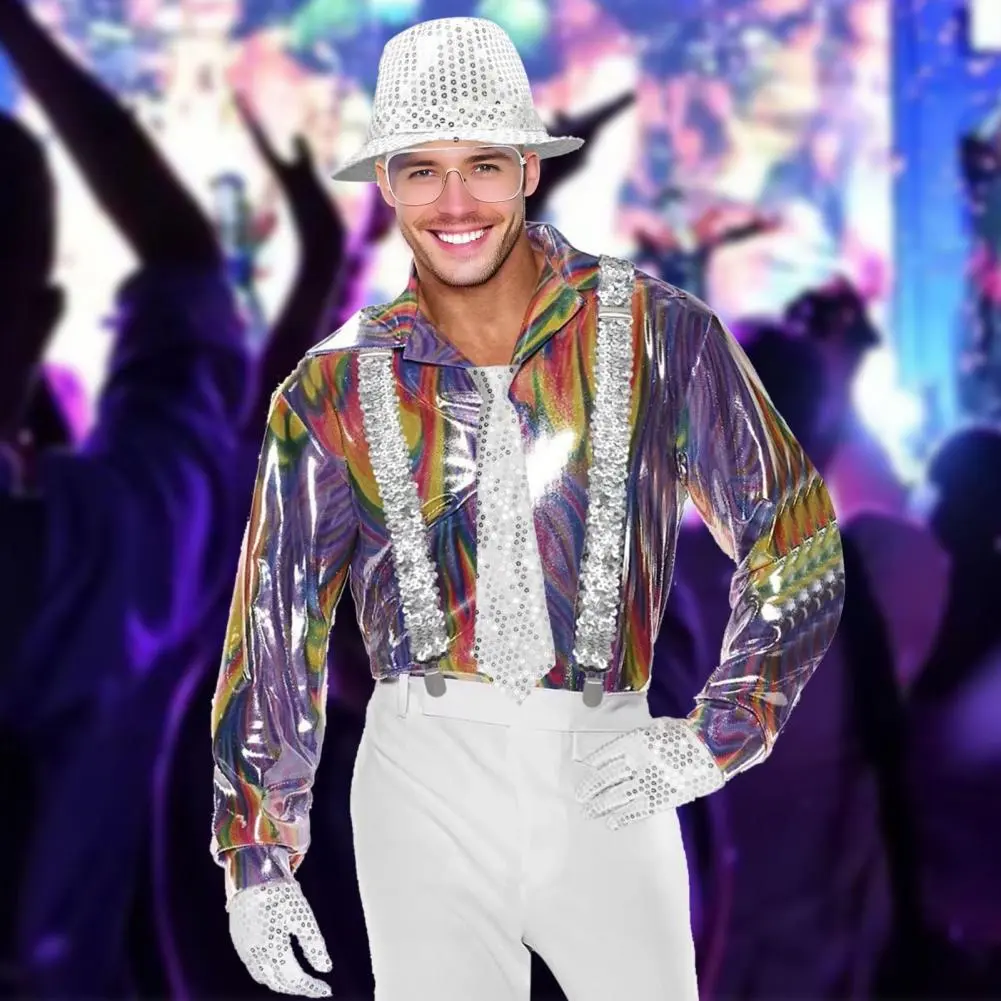 Party Suspender Set Classic Color Design Accessories Sequin Disco Accessories Set for Men Women Carnival Masquerade for Women
