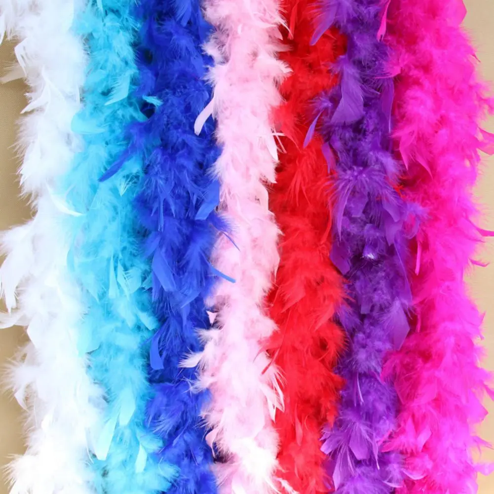 Party Scarf Natural Feathers Scarf Sparkling Sequin Feather Scarf for Adult Parties Stage Performances 2 Meters Long Fluffy