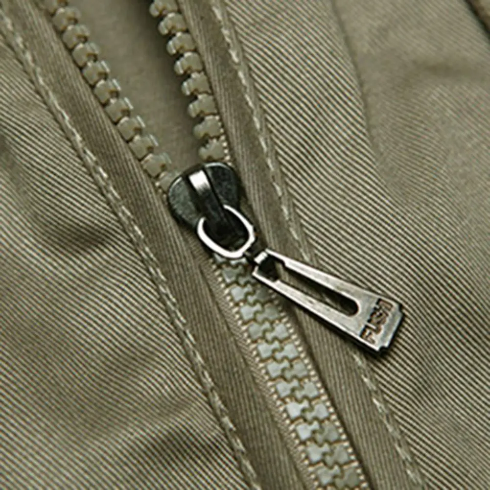 2025 Men Waistcoat Solid Color Multi Pockets Zipper Sleeveless Spring Vest for Fishing