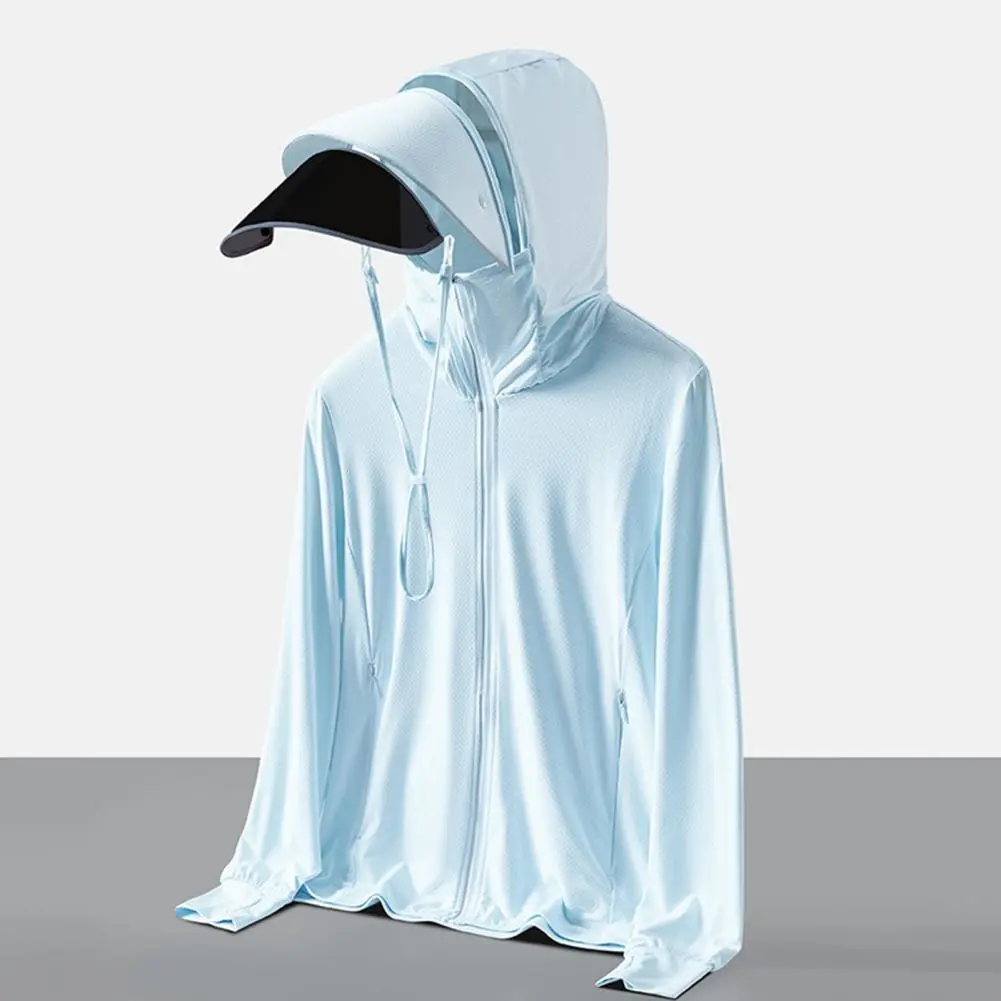 Summer Women's Sun Protection Jacket Lightweight Breathable Large Brim hat Sun Protection Clothing UV Protection Skin Jacket