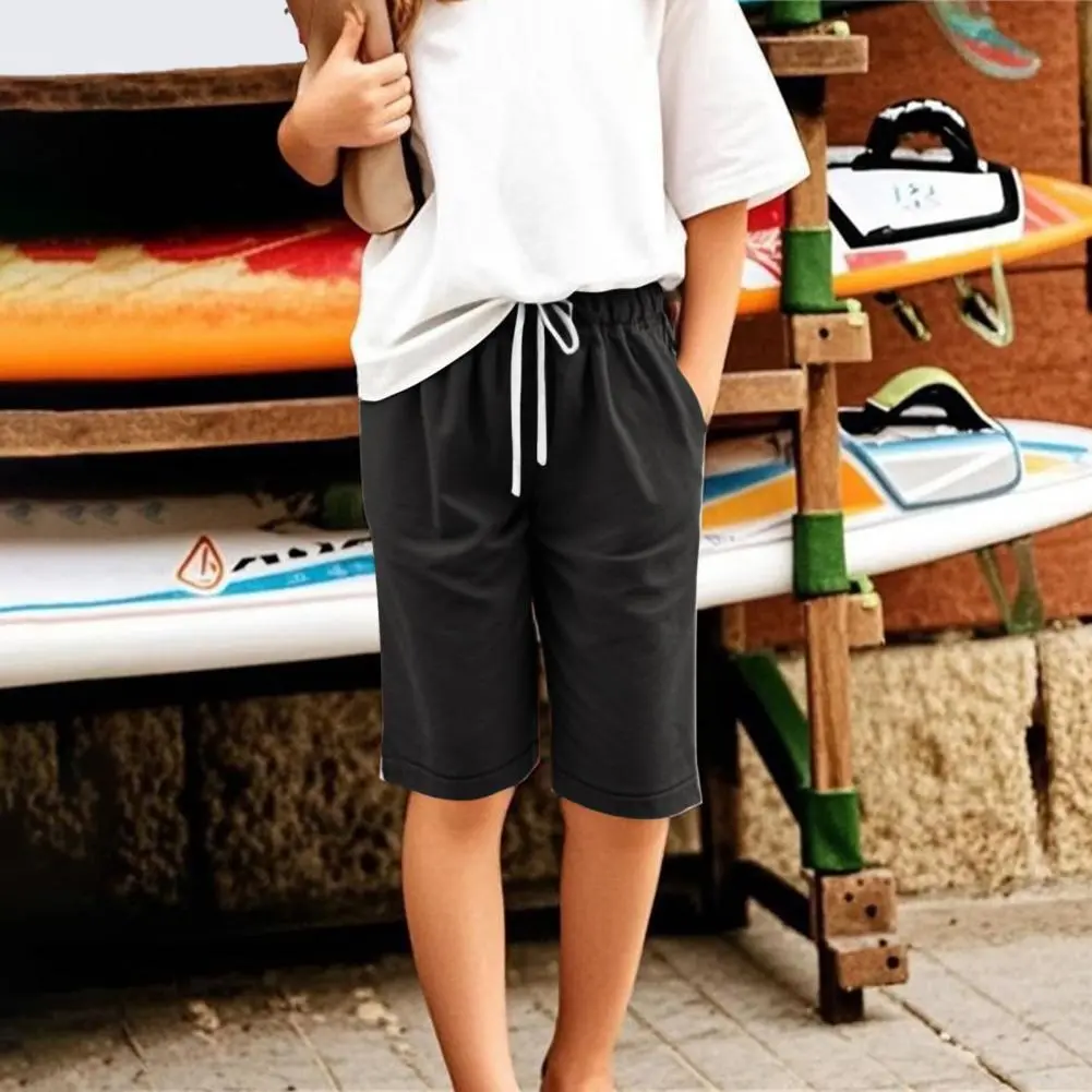 2025 fashion Girl Shorts Wide-leg Girl Shorts Stylish Girl Summer Shorts with Elastic Waist Drawstring Loose Fit Wide for A