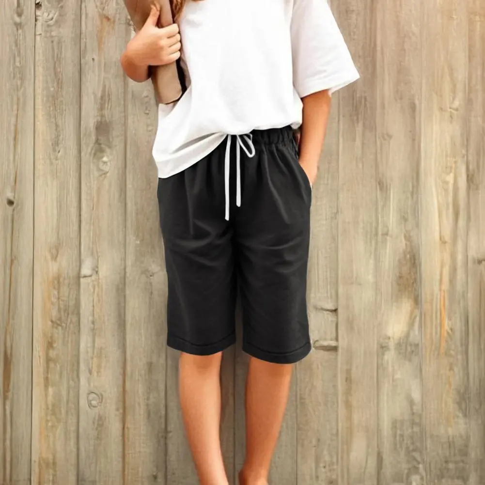 2025 fashion Girl Shorts Wide-leg Girl Shorts Stylish Girl Summer Shorts with Elastic Waist Drawstring Loose Fit Wide for A
