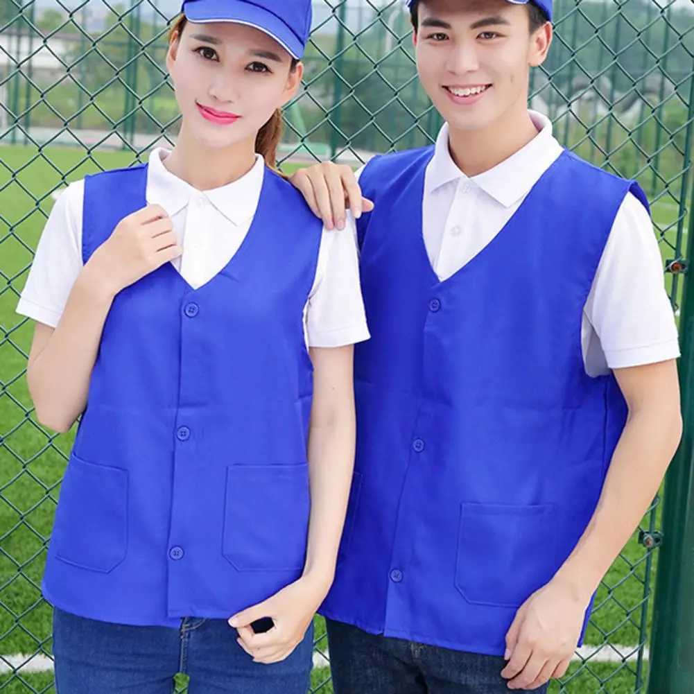 2025 Volunteer Vest Men's Women's Single Breasted Casual Workwear Vest Sleeveless Work Uniform Unisex Summer Sleeveless Vests