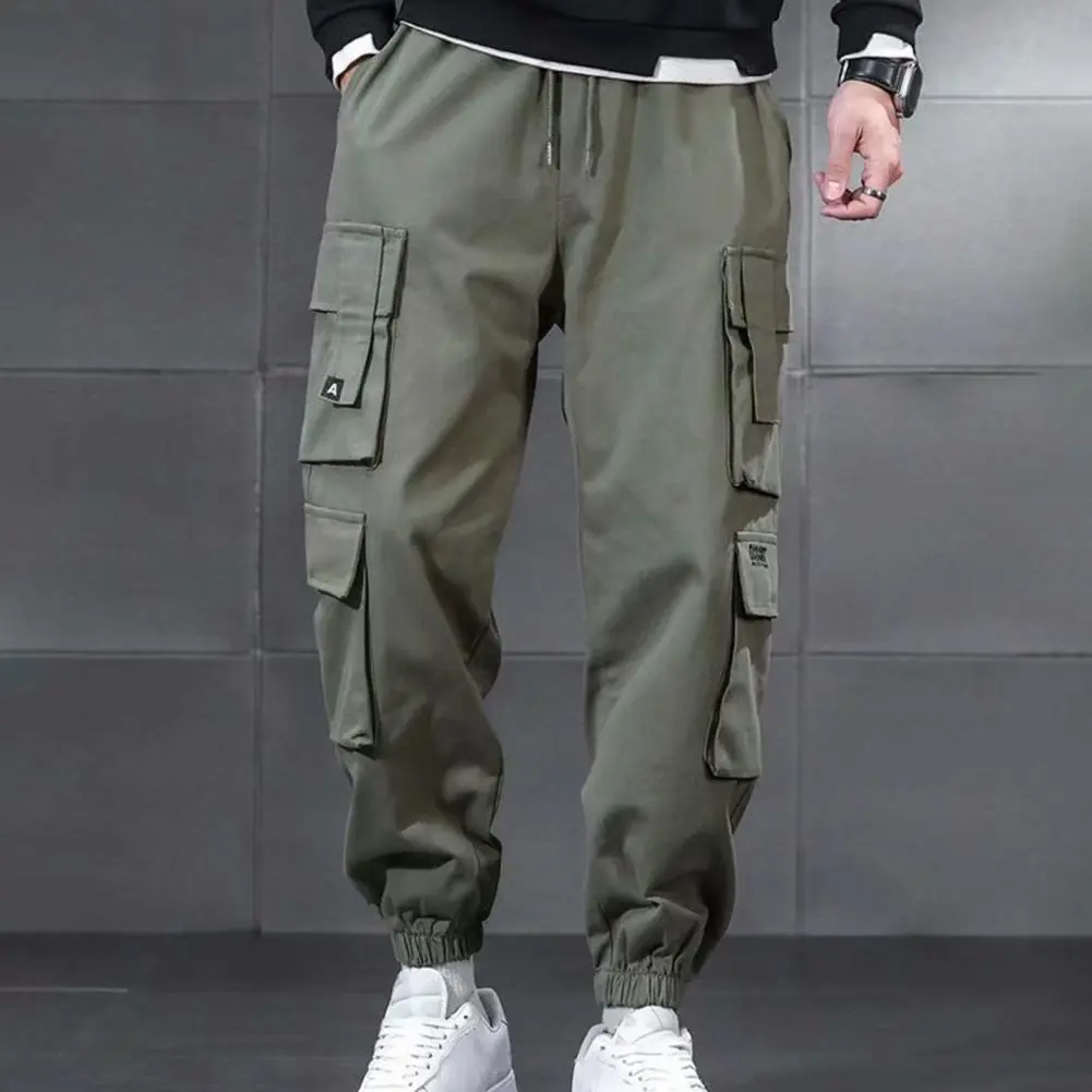 Cold Weather Cargo Pants Fleece Lining Cargo Pants Thick Fleece Lining Men's Winter Cargo Pants Elastic Waist Multi Pockets