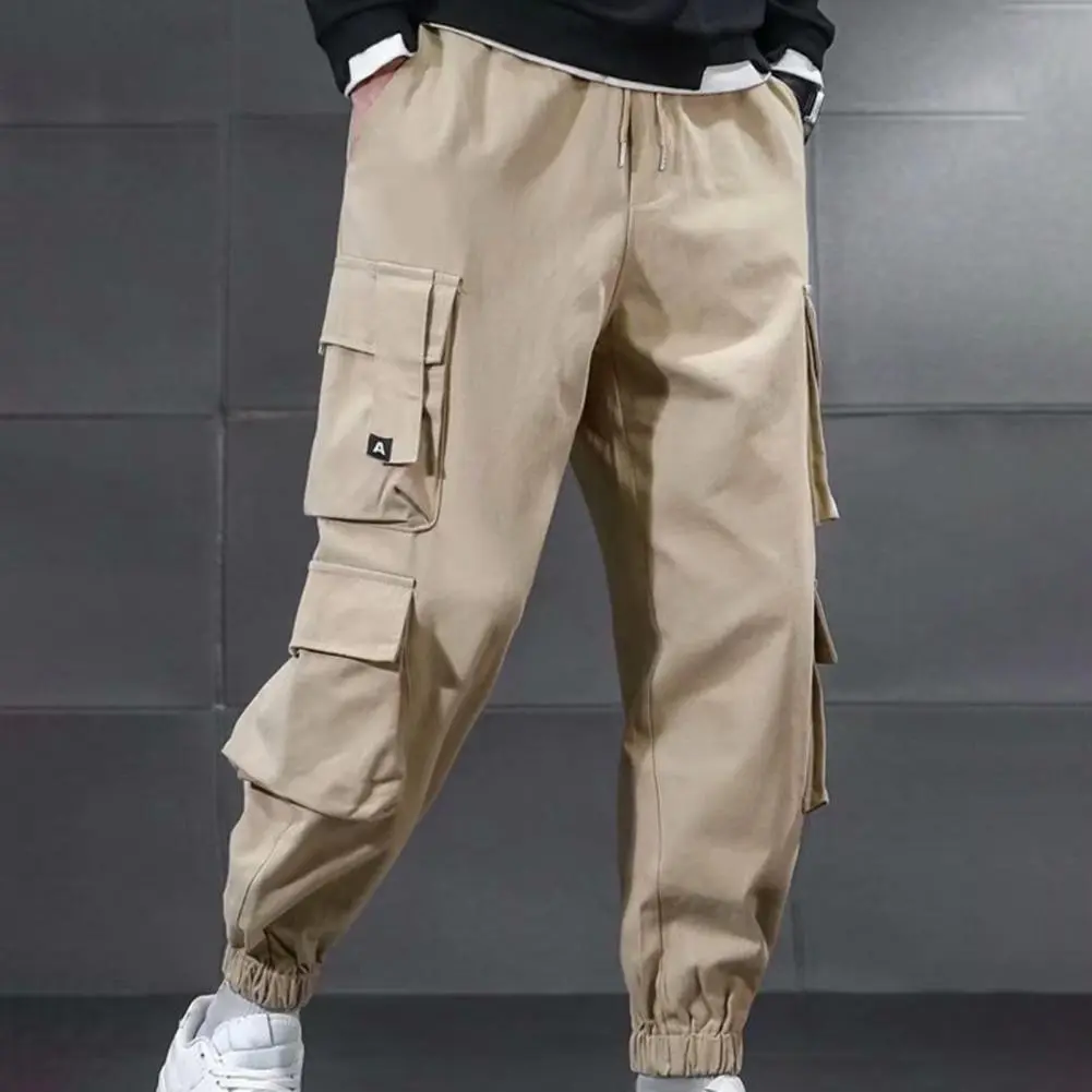 Cold Weather Cargo Pants Fleece Lining Cargo Pants Thick Fleece Lining Men's Winter Cargo Pants Elastic Waist Multi Pockets