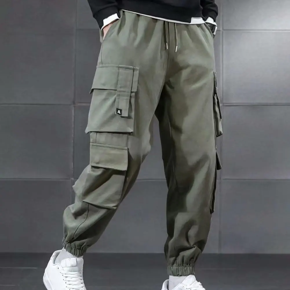 Cold Weather Cargo Pants Fleece Lining Cargo Pants Thick Fleece Lining Men's Winter Cargo Pants Elastic Waist Multi Pockets