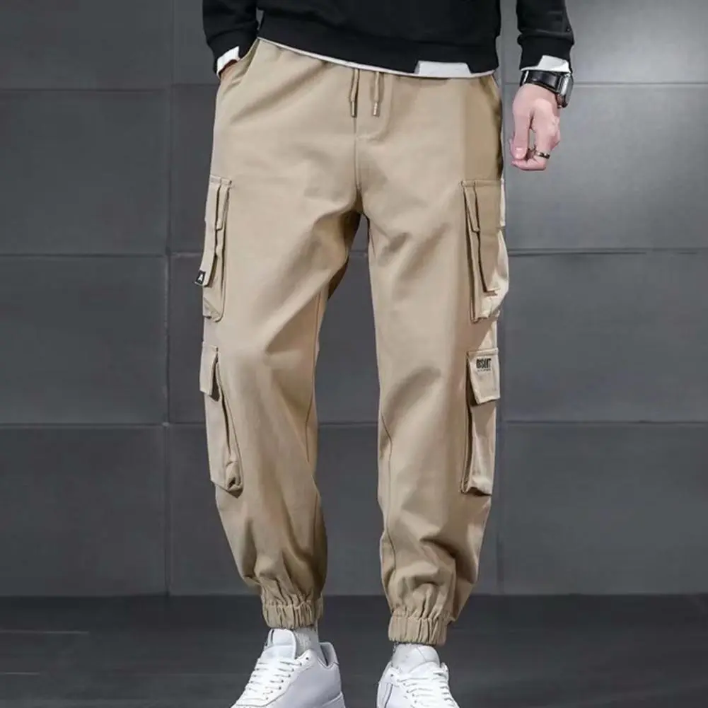 Cold Weather Cargo Pants Fleece Lining Cargo Pants Thick Fleece Lining Men's Winter Cargo Pants Elastic Waist Multi Pockets