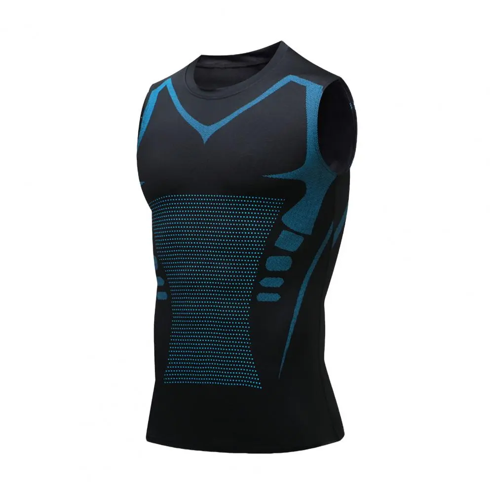 2025 Men Sport Vest Slim Fit High Elasticity O Neck Quick-drying Sleeveless Compression Figure Shaping Gym Basketball Tank Top