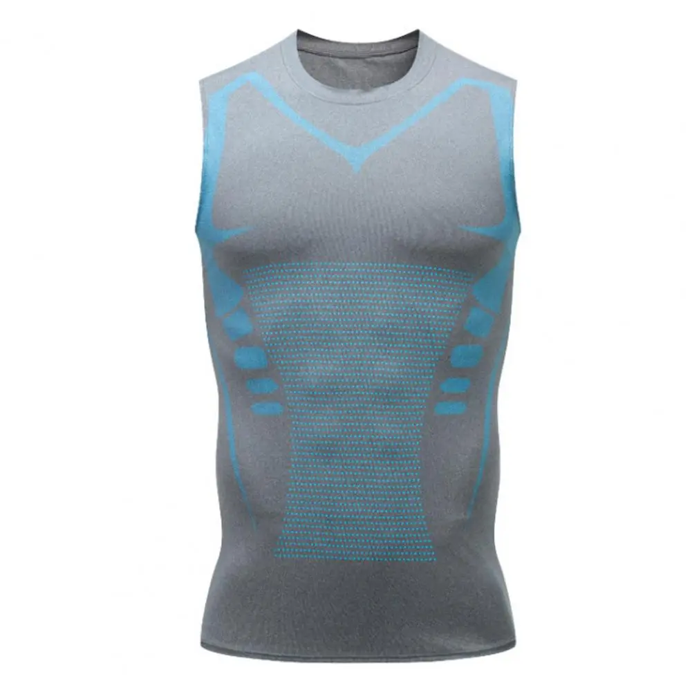 2025 Men Sport Vest Slim Fit High Elasticity O Neck Quick-drying Sleeveless Compression Figure Shaping Gym Basketball Tank Top