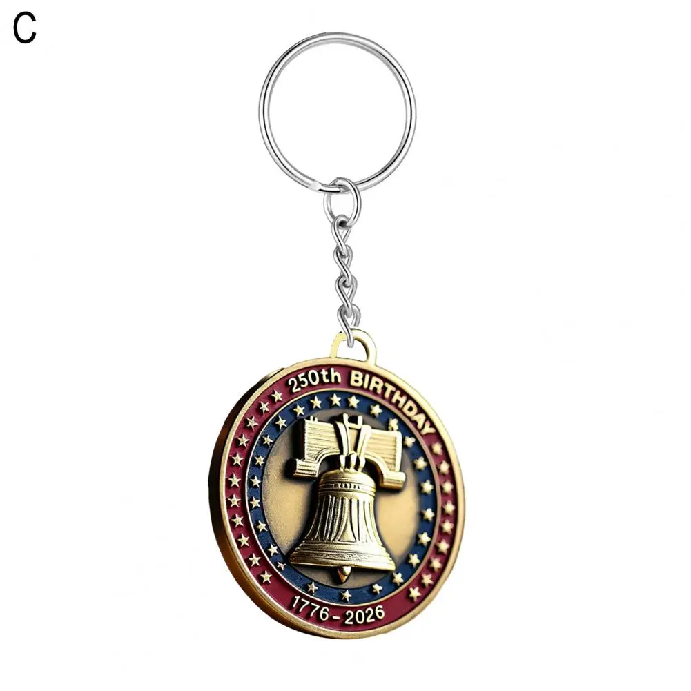 Patriotic Keychain American Flag Emblem Keychain 250th Anniversary American Owl Keychain Us Flag Pattern for Celebrating