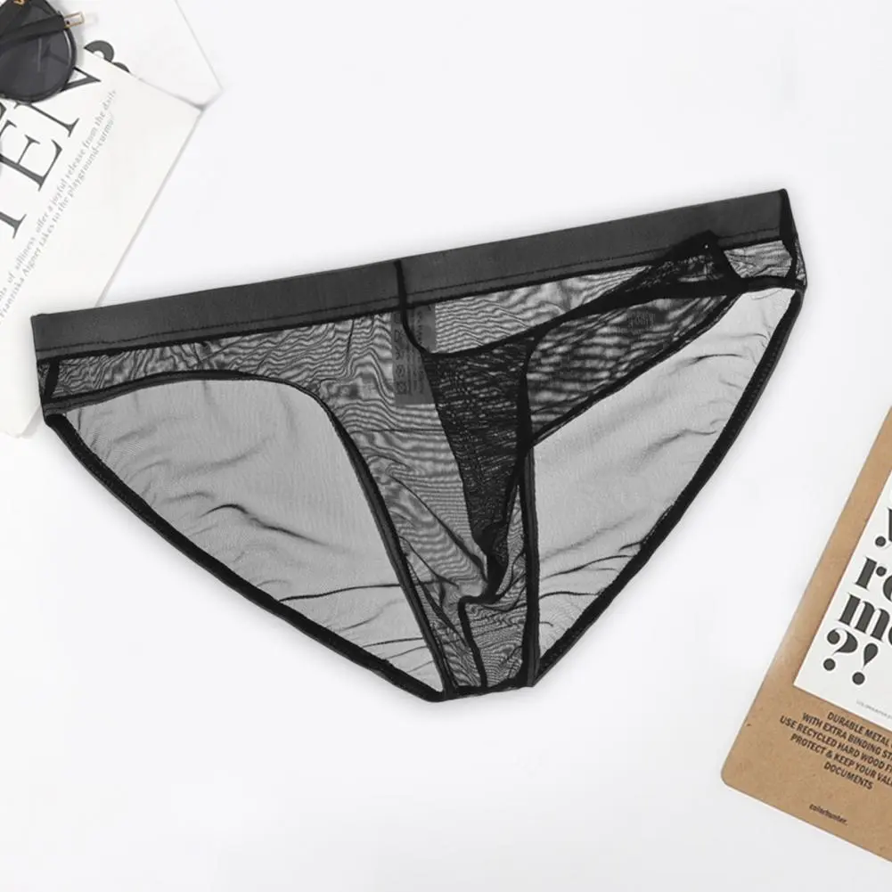 2025 Men Briefs Mesh Transparent Elephant Nose Trunks Underwear Ultra-thin Opening Sexy Triangle Panties Male Underwear