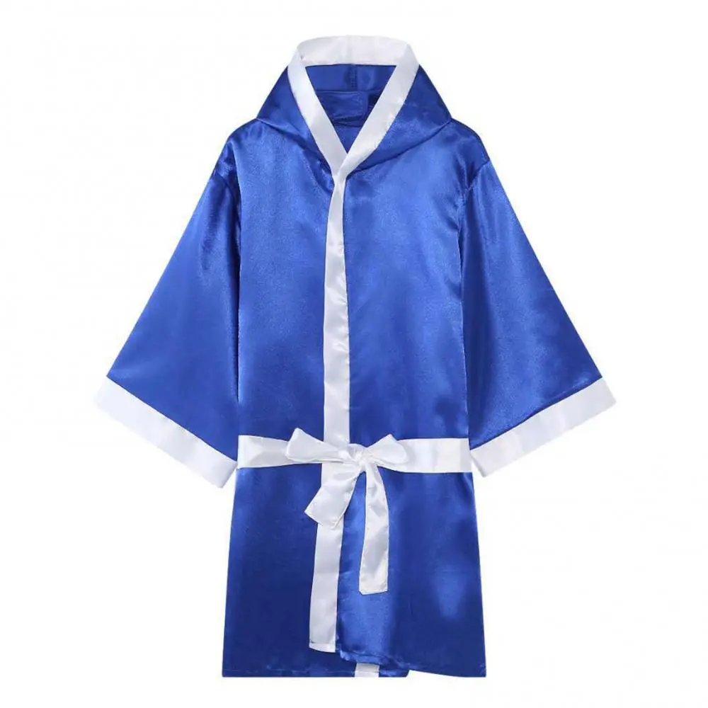 2025 Unisex Long Sleeve Belt Competition Training Boxing Robe Kickboxing Gown Uniform Men Women Cloaks Competition Boxing Suit