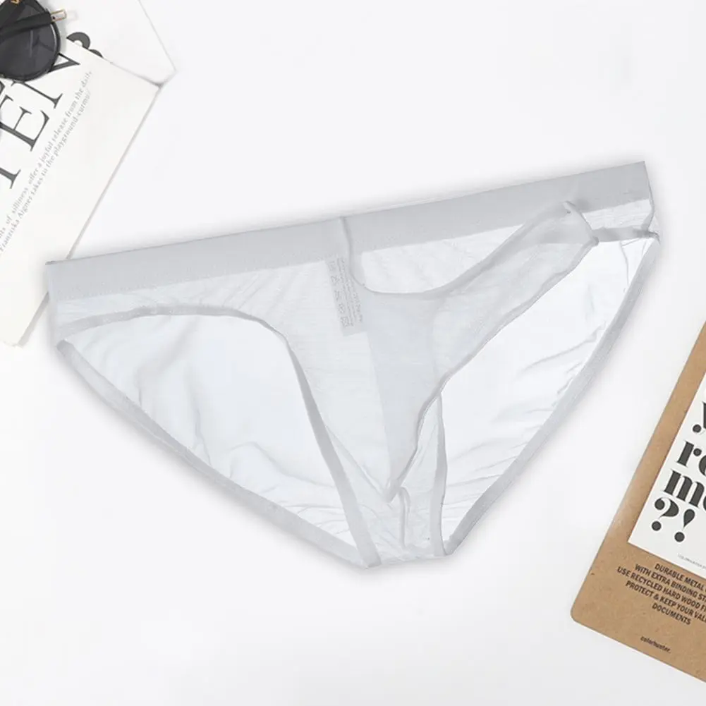 2025 Men Briefs Mesh Transparent Elephant Nose Trunks Underwear Ultra-thin Opening Sexy Triangle Panties Male Underwear