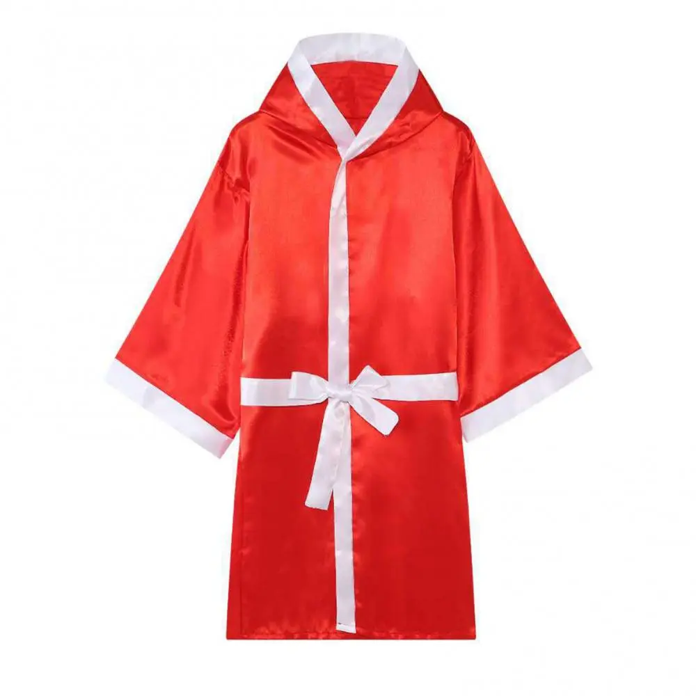 2025 Unisex Long Sleeve Belt Competition Training Boxing Robe Kickboxing Gown Uniform Men Women Cloaks Competition Boxing Suit